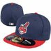 Cleveland Indians 59FIFTY Authentic Home Game Fitted Hat As Seen on MLB Players On Field Highest Quality New Era 100 Percent Wool MLB Major League Baseball Team Logo Offcially Licensed Fashion Adult Baseball Hat