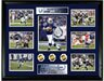 2007 Road to Super Bowl XLI Indianapolis Colts Peyton Manning, Marvin Harrison, Reggie Wayne, Dwight Freeney, Joseph Addai, Adam Vinatieri, and Dallas Clark Professionally Framed and Matted Collectible 24 in. X 28 in. Custom Wood Frame - Limited Edition 1 of 500 - 8x10 Center Peyton Maning Photo and 6 5x7 images of other Players - 3 Miinted 24KT Gold Flip Coins - PHOTO905K