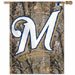 Milwaukee Brewers Camouflage Vertical Banner Flag 27 in. X 37 in. - Great Gift for Hunters w/Vibrant Colors Hang this Banner Anywhere - Indoor, Outdoor, Garage, Basement Bar, or Tailgate! - Made in USA