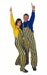 Royal Blue/Yellow Game Day Sports Striped Bib Overalls Pants 100% Cotton OVERSIZED - Women or Men Stand Out in the Crowd on Game Day at Any MLB Baseball Stadium, Party, or Tailgate - Size is Waist in Inches X Length in Inches - NOT LICENSED BY MLB OR MILWAUKEE BREWERS