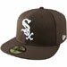 Chicago White Sox 59FIFTY White on Brown Fitted Hat Highest Quality New Era 100 Percent Wool MLB Major League Baseball Team Logo Offcially Licensed Fashion Adult Baseball Hat - 10023363