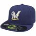 Milwaukee Brewers 59FIFTY Authentic Home Game Fitted Hat As Seen on MLB Players On Field Highest Quality New Era 100 Percent Wool MLB Major League Baseball Team Logo Offcially Licensed Fashion Adult Baseball Hat