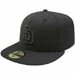 San Diego Padres 59FIFTY Black on Black Fitted Hat Highest Quality New Era 100 Percent Wool MLB Major League Baseball Team Logo Offcially Licensed Fashion Adult Baseball Hat - 10047326