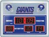 New York Giants Scoreboard Wall Clock Large 19 in. X 14 in. - NFL Team Logo Shows Time, Date, and Temperature - Bright LEDs, Glass Surface Wipes Clean, Weather Resistant Indoor/Outdoor, Perfect for Any Office, Rec Room, Garage or Dorm Room