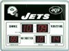 New York Jets Scoreboard Wall Clock Large 19 in. X 14 in. - NFL Team Logo Shows Time, Date, and Temperature - Bright LEDs, Glass Surface Wipes Clean, Weather Resistant Indoor/Outdoor, Perfect for Any Office, Rec Room, Garage or Dorm Room