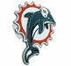 Miami Dolphins NFL Team Oversized Logo Carved in Detail and Enameled Car or Truck Trailer Hitch Cover Awesome High Quality Heavy Metal Construction Stainless Steel w/Pewter Emblem Fits Class II and Class III Trailer Hitch Receivers - FTHS060S