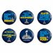 Super Bowl XLVIII 6 Button Pin Fun Pack 1 3/4 in. Diameter Buttons - Cool NFL Football Sports Team Logo Set of 6 Fan Buttons for your Hat, Shirt, Jacket, or Rally Towel - Ready for Game Day or Any Day - Made in USA