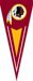 Washington Redskins NFL Team Logo Appliqued and Embroidered Indoor/Outdoor Nylon Pennant 34 in. X 14 in. - Premium Quality Wall, Garage, Yard, Indoor, Outdoor, or Anywhere - Tabs Make it Easy to Hang - PTWA