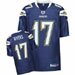 San Diego Chargers Philip Rivers Reebok Authentic NFL Football Jersey Blue Awesome Top Quality ON Field NFL Equipment Reebok NFL Football Jersey - Heavy w/All Embroidered Numbers, and Football Player Name