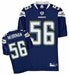 San Diego Chargers Shawne Merriman #56 Reebok NFL Football Player Authentic NFL Football Blue Jersey Awesome Top Quality ON Field NFL Equipment Reebok NFL Football Jersey - Heavy w/All Embroidered Numbers, and Football Player Name