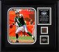 New York Jets Brett Favre 8x10 Action Photo w/1st Game as Jet Game Used Football Swatch Framed and Matted Ready to Hang Limited Edition 1 of 2008 - Ready to Hang in Home, Office, or Basement Bar! - High Quality Brett Favre Future Green Bay Packer Hall of Fame HOF NFL Football Collectible