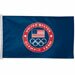 USOC Olympic Team Horizontal Banner Flag 3 ft X 5 ft - Olympic Team Logo Vibrant Colors Hang this Banner Anywhere - Indoor, Outdoor, Garage, Basement Bar, or at the Olympic Games - Made in USA - 36991011