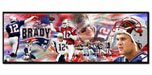 New England Patriots Tom Brady Collage NFL Football Sports Photo 12x36 Photo Collectible 12 in. X 36 in. High Quality Glossy Color Panoramic NFL Football Sports Player Photo Collectable