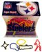 Pittsburgh Steelers Team Logo Rubber Bandz 20 NFL Team Office or Home Rubber Bands, Trade, Logo Bandz, or Wear as Bracelets - This is NOT a Silly Bandz - 5 Shapes; Logo, Player, Steelers, Helmet and Football