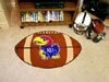 University of Kansas Jayhawks NCAA College Team Logo Football Shaped Welcome Floor Rug or Mat 22 in. X 35 in. w/Non-Skid Backing - Put this Baby in Any Room - Dorm Room, Home, Garage, Basement, or Fishing Cabin NCAA Mat - 3601