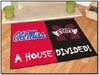 University of Mississippi Ole Miss Rebels and Mississippi State Bulldogs A House Divided All-Star Fan Welcome Floor Rug or Mat 34 in. X 44.5 in. w/Non-Skid Backing - Put this Baby in Any Room - Dorm Room, Home, Garage, Basement, or Fishing Cabin NCAA College Mat - 6033