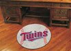 Minnesota Twins MLB Team Logo Baseball Shaped Welcome Floor Rug or Mat 29 in. Round w/Non-Skid Backing - Put this Baby in Any Room - Dorm Room, Home, Garage, Basement, or Fishing Cabin