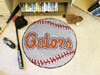 University of Florida Gators Script Logo NCAA College Team Logo Baseball Shaped Welcome Floor Rug or Mat 29 in. Round w/Non-Skid Backing - Put this Baby in Any Room - Dorm Room, Home, Garage, Basement, or Fishing Cabin NCAA Mat - 5101