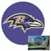 Baltimore Ravens Car Window Baby Shade Decal Sticker 8 in. Diameter - Provides 50% Shade for Baby with Unobstructed Backside Window Perforated View w/Removable Adhesive Like a Window Cling - Great Baby Shower Gift