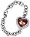 Kansas City Chiefs Team Logo Heart Shaped Women's Watch NFL Football Team Logo, Water-Resistant, Adjustable, Brass Case Construction, Stainless Steel Bracelet Style Band, Lobster-Claw Clasp - Great for Girls or Any Woman Dress or Casual