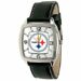 Pittsburgh Steelers Retro Adult Watch Genuine Leather Strap, Stainless Steel Case Back, Quartz Movement, Water Resistant to 3 ATM (99 ft) - NFL-RET-PIT