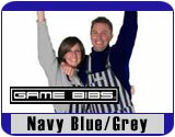 Navy Blue/Grey Striped Game Day Bib Overalls