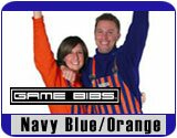 Navy Blue/Orange Striped Game Day Bib Overalls